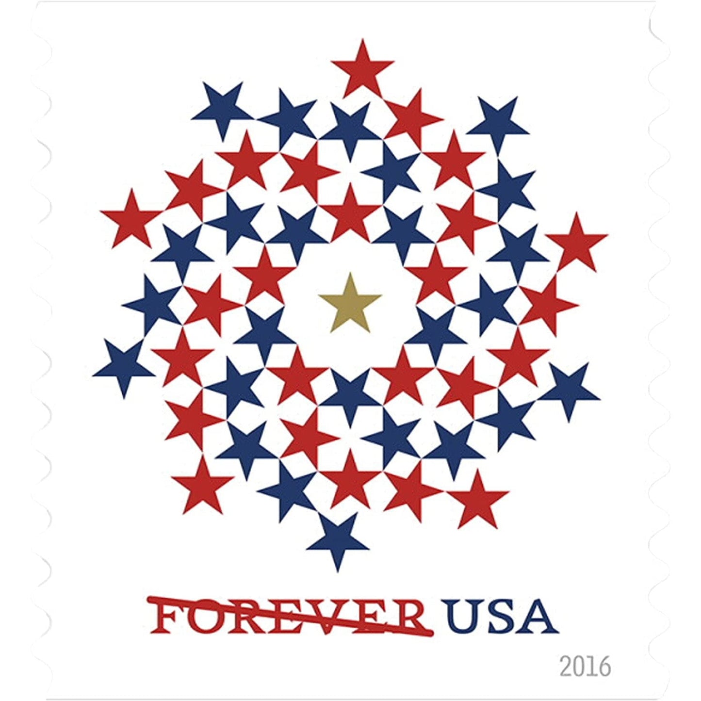 Patriotic Spiral Forever First Class Postage Stamps - Mailboxes of Flushing