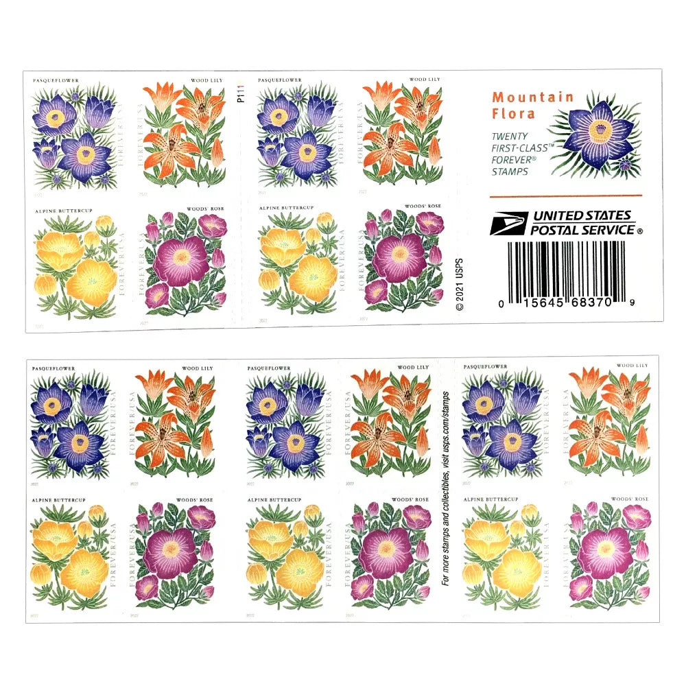 Mountain Flora Forever First Class Postage Stamps - Mailboxes of Flushing