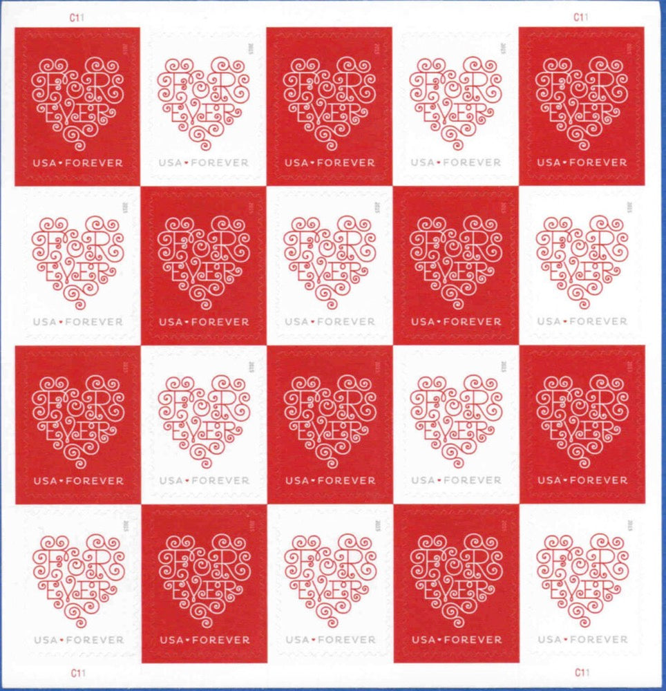 Red White Forever First Class Postage Stamps - Mailboxes of Flushing