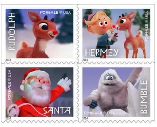 Rudolph the Red-Nosed Reindeer First Class Forever Stamps - Mailboxes of Flushing