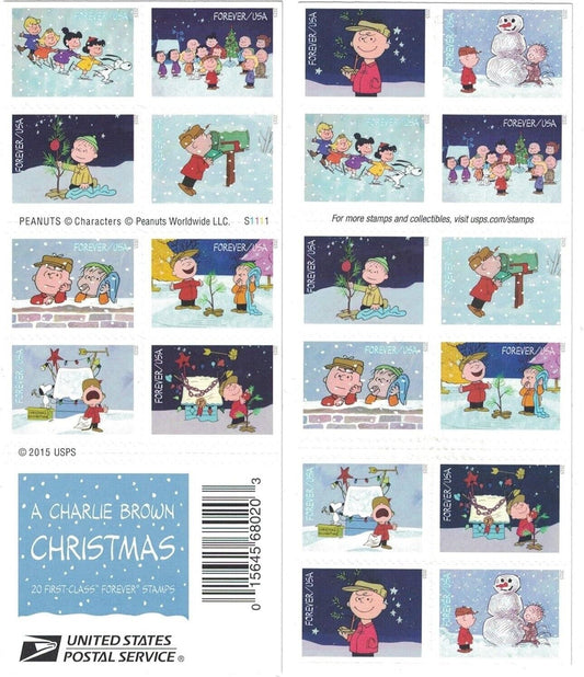 A Charlie Brown Christmas Forever First Class Postage Stamps - Mailboxes of Flushing