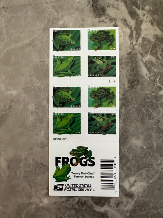 Frogs Forever First Class Postage Stamps - Mailboxes of Flushing