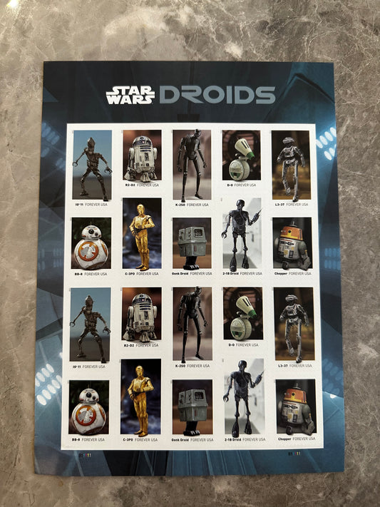 Star Wars Droids Forever First Class Postage Stamps