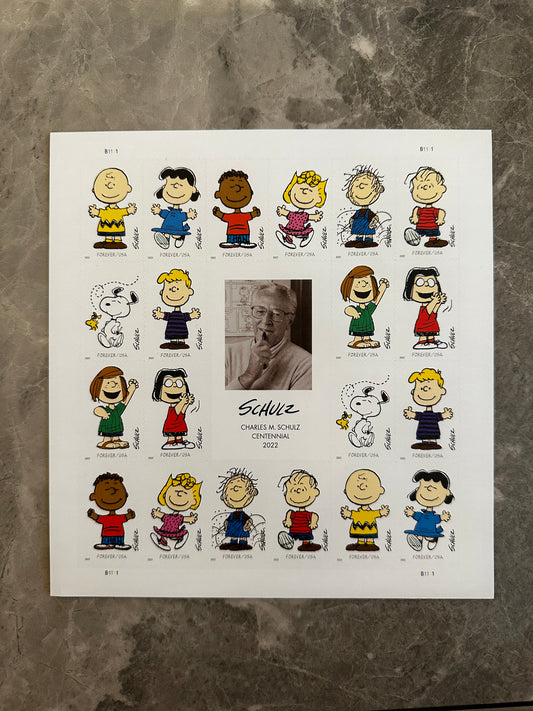 Cartoonist Charles Schulz "Peanuts" Forever Postage Stamps - Mailboxes of Flushing