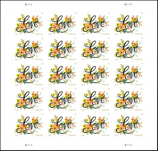 Love Flourishes Forever First Class Postage Stamps - Mailboxes of Flushing
