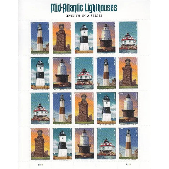 Mid Atlantic Lighthouses Forever First Class Postage Stamps - Mailboxes of Flushing