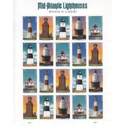 Mid Atlantic Lighthouses Forever First Class Postage Stamps - Mailboxes of Flushing