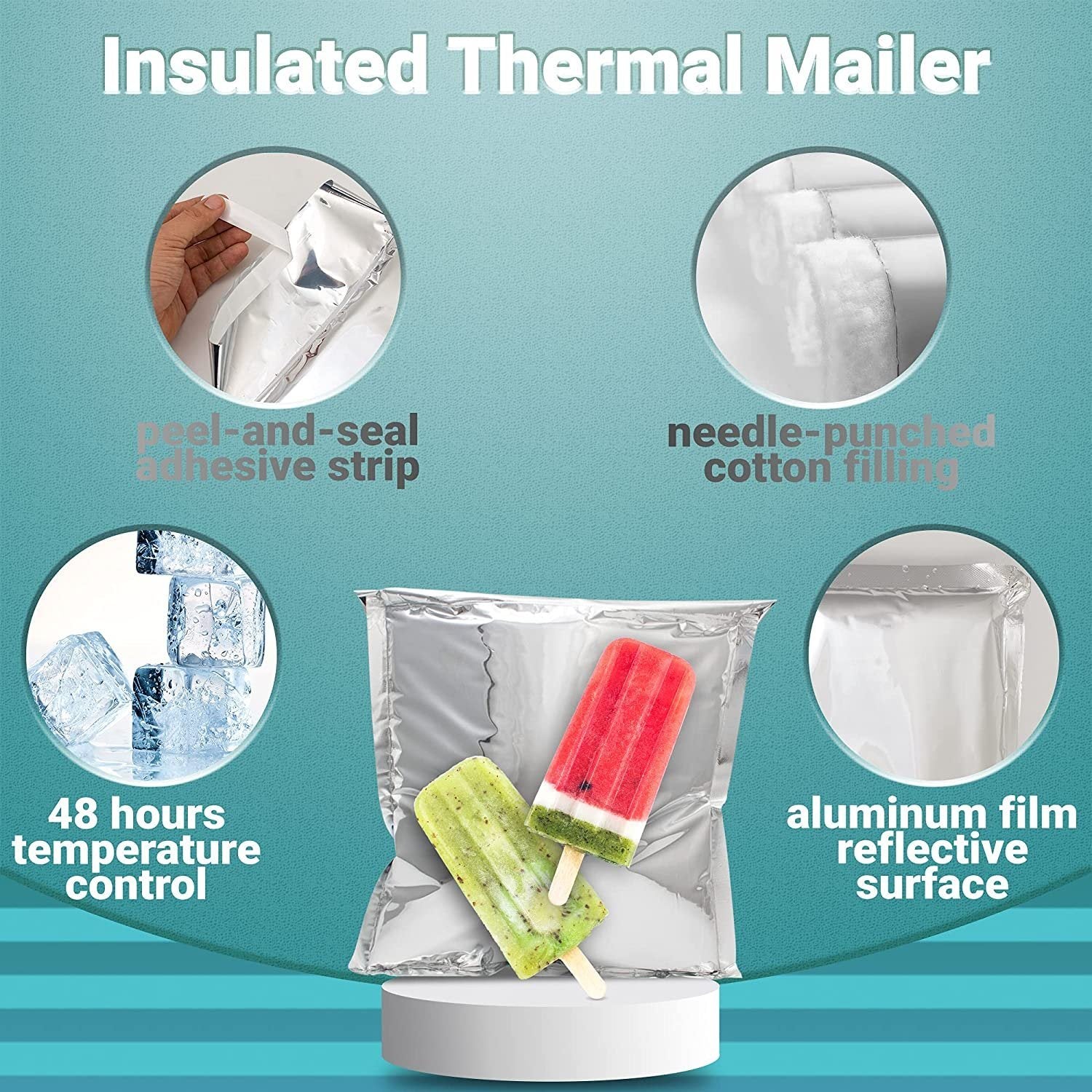 Insulated Thermal Mailers 10 x 10.5 Insulated Bag Pack of 10 Cold Shipping Boxes 10 x 10 1/2 Thermal Bag Aluminum Insulated Bag. Aluminum Envelopes Insulated Thermal Bags. - Mailboxes of Flushing