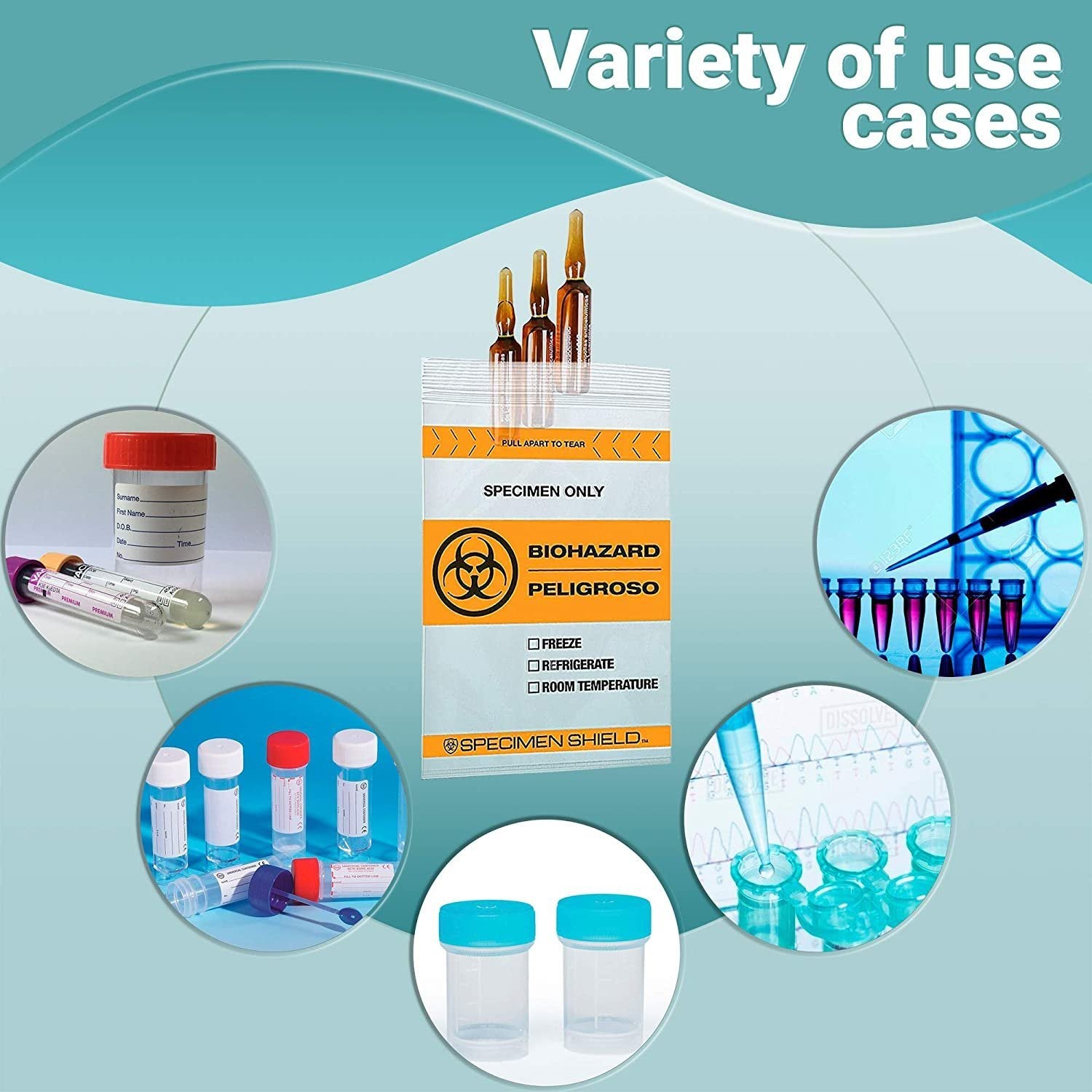 Pack of 100 Orange and Black Biohazard Specimen Bags 6 x 9 Zipper Bags Tear Pouch Bags 6x9 Thickness 2 Mil Seal Top Specimen Lab Transport Bags for Shipping Packaging Specimens; Wholesale Price - Mailboxes of Flushing