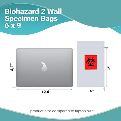 Pack of 100 Biohazard Specimen Bags Black and Red 6 x 9 Zipper Top Plastic Pouch Bags 6x9 Thickness 2 Mil Printed Polyethylene Transport Bags for Shipping Packing Specimens; Wholesale Price - Mailboxes of Flushing