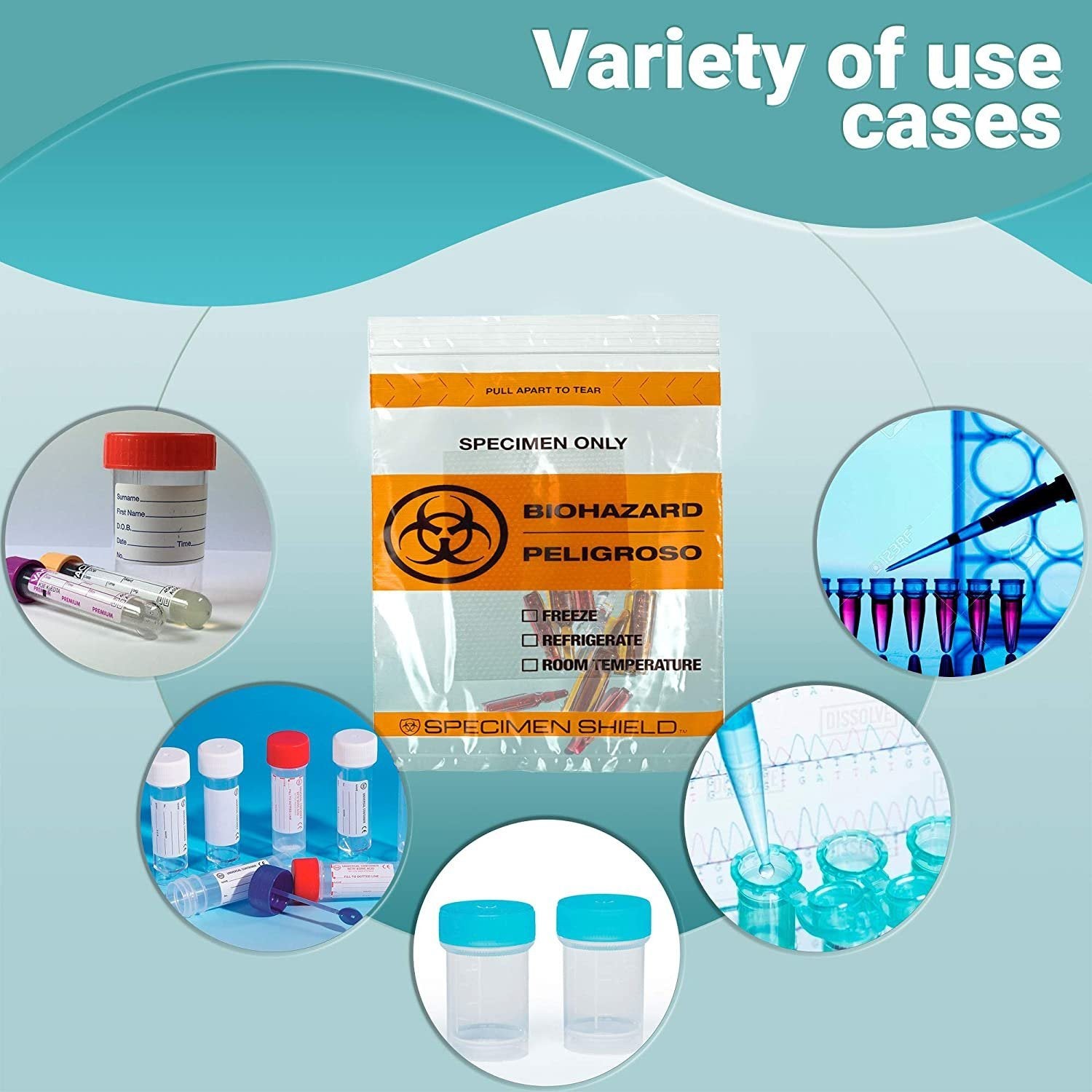 Pack of 100 Orange and Black Biohazard Specimen Bags 8 x 10 Zipper Bags Tear Pouch Bags 8x10 Thickness 2 Mil Seal Top Specimen Lab Bags 3 Wall for Shipping Packaging Specimens; Wholesale Price - Mailboxes of Flushing