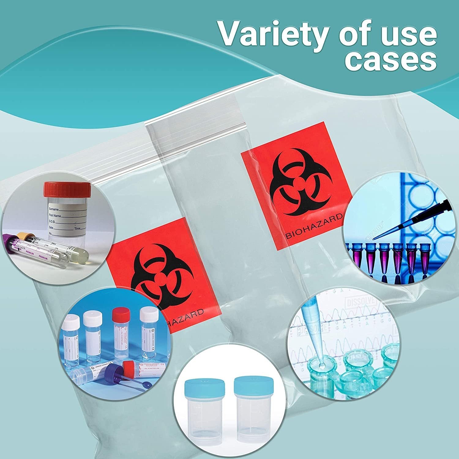 Pack of 100 Biohazard Specimen Bags Black and Red 6 x 9 Zipper Top Plastic Pouch Bags 6x9 Thickness 2 Mil Printed Polyethylene Transport Bags for Shipping Packing Specimens; Wholesale Price - Mailboxes of Flushing
