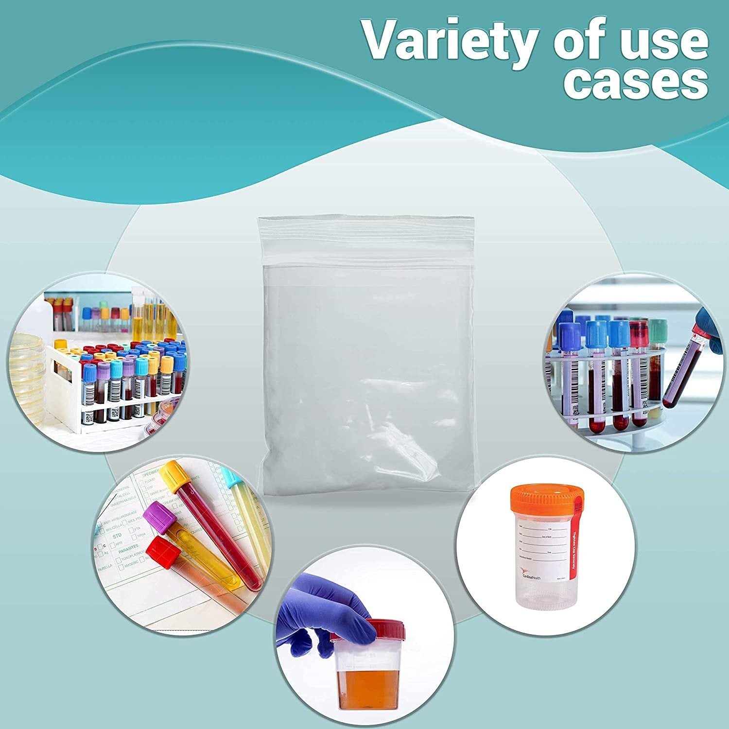 Pack of 100 Specimen Zipper Bags 6 x 9 Clear Specimen Bags 6x9 with Document Pouch and Back Flap Plain Bags Thickness 2 Mil Unprinted Transport Bags for Shipping Packaging Specimens - Mailboxes of Flushing