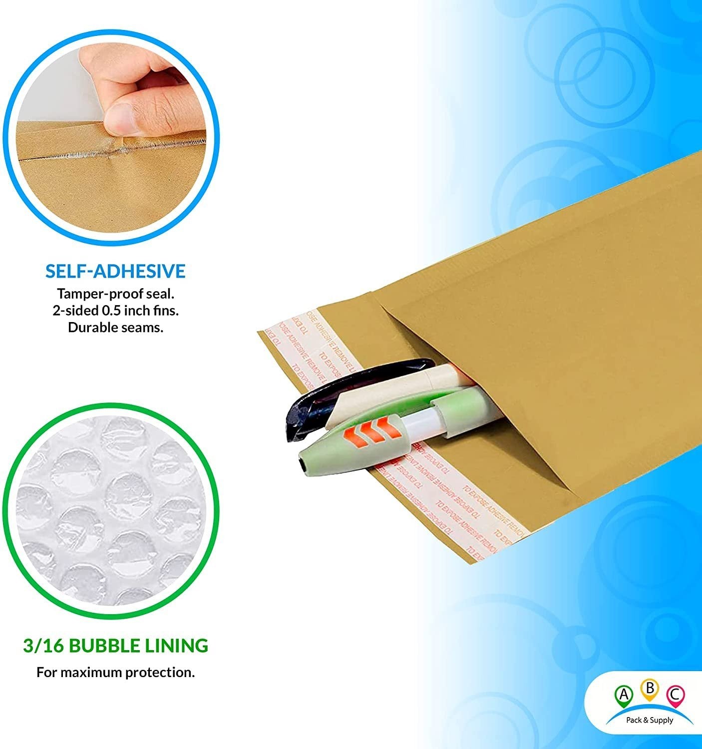 Pack of 10 Kraft Bubble Mailers 5 x 9 Inch Size. Natural Brown Kraft Envelopes 5 x 9. Kraft Padded Bubble Envelopes Peel and Seal Envelopes for Business; Documents; Packaging. Bulk Shipping Bags - Mailboxes of Flushing