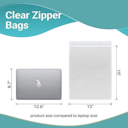 Pack of 1000 Clear Zipper Bags. Assortment 2 mil Clear Seal Top Plastic Bags. 10 Sizes of Zip top Polyethylene Bags for Shipping and Storage. Resealable. - Mailboxes of Flushing