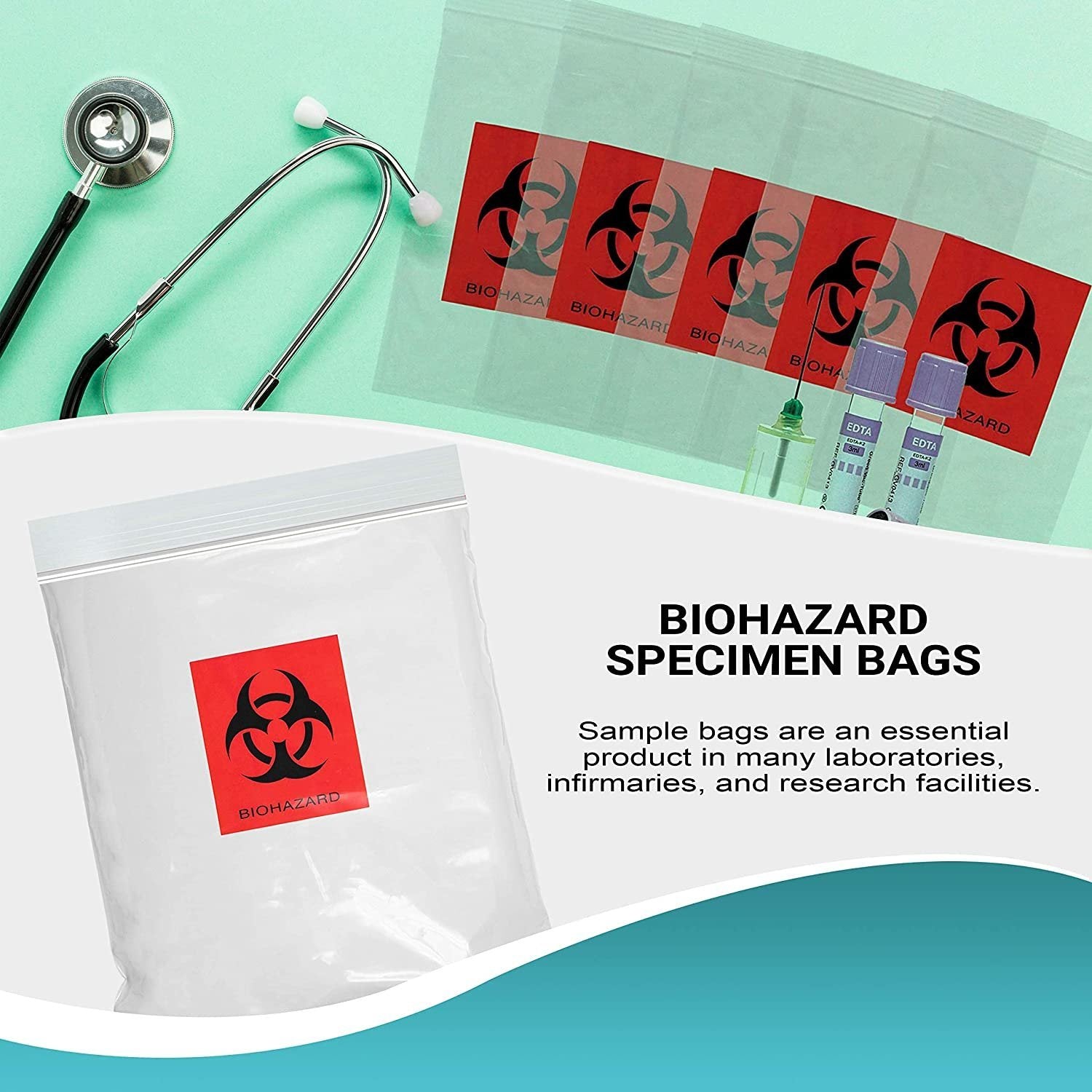 Pack of 100 Biohazard Specimen Bags Black and Red 6 x 9 Zipper Top Plastic Pouch Bags 6x9 Thickness 2 Mil Printed Polyethylene Transport Bags for Shipping Packing Specimens; Wholesale Price - Mailboxes of Flushing