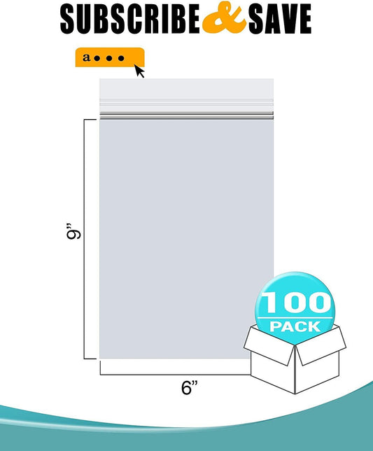 Pack of 100 Specimen Zipper Bags 6 x 9 Clear Specimen Bags 6x9 with Document Pouch and Back Flap Plain Bags Thickness 2 Mil Unprinted Transport Bags for Shipping Packaging Specimens - Mailboxes of Flushing