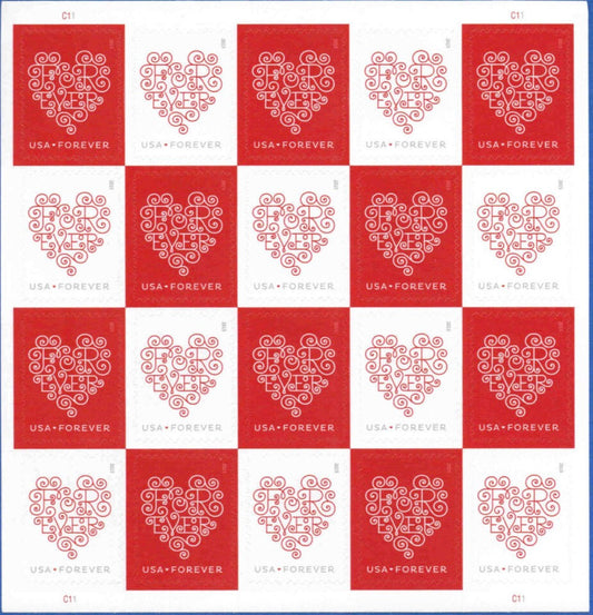 Red White Forever First Class Postage Stamps - Mailboxes of Flushing